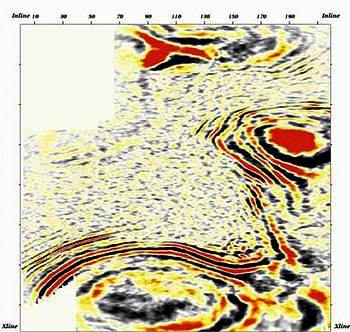 3-D time data volume (coherence-cube time stack)